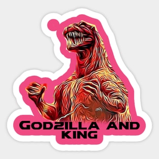 Godzilla and king Sticker